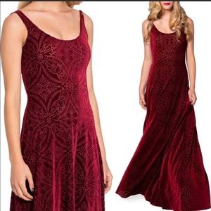 BlackMilk Wine Burned Velvet Maxi dress - old fit Medium and stunning